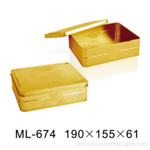 rectangle tea tin box